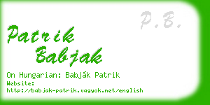 patrik babjak business card